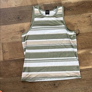 Striped Green and White Tank Top
